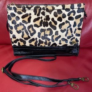 The Sak Crossbody leopard print calf hair & black leather